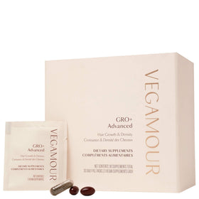 VEGAMOUR GRO+ box front for easy daily hair nourishment.