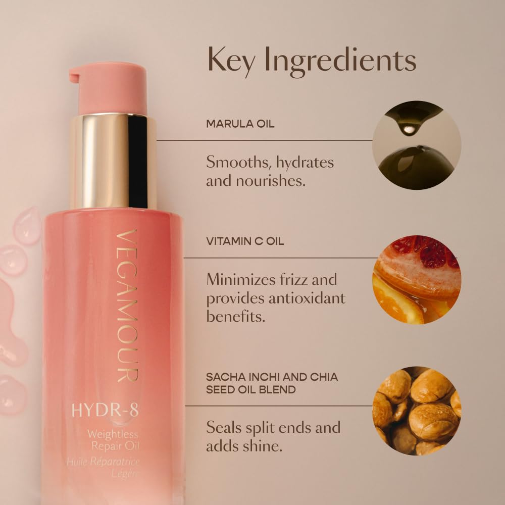 VEGAMOUR HYDR-8 Weightless Repair Oil silicone-free formula suited for fine hair