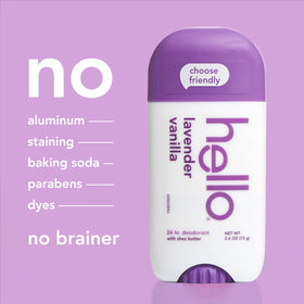 Dye- and baking soda-free vegan formula badge on packaging.