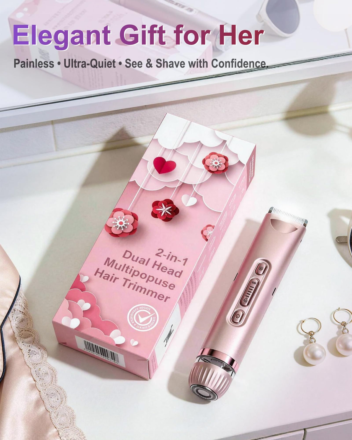 VEGITERIA Bikini Trimmer includes a guide for safe technique and care