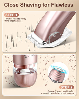 VEGITERIA ceramic blades deliver smooth shaves with micro-guard protection.