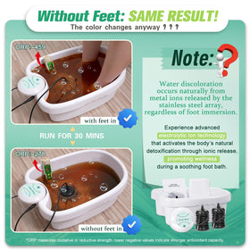 Veicomtech Ionic Foot Bath Detox Machine arrays in use demonstrate active ion exposure.