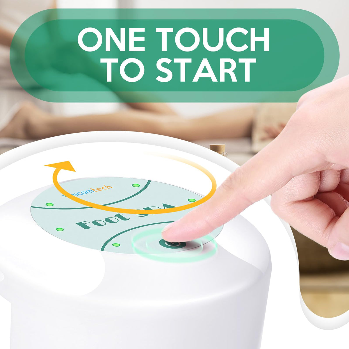 Veicomtech Ionic Foot Bath auto timer in use for effortless sessions