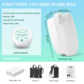 Veicomtech Ionic Foot Bath Detox Machine timer display helps plan relaxing routines.
