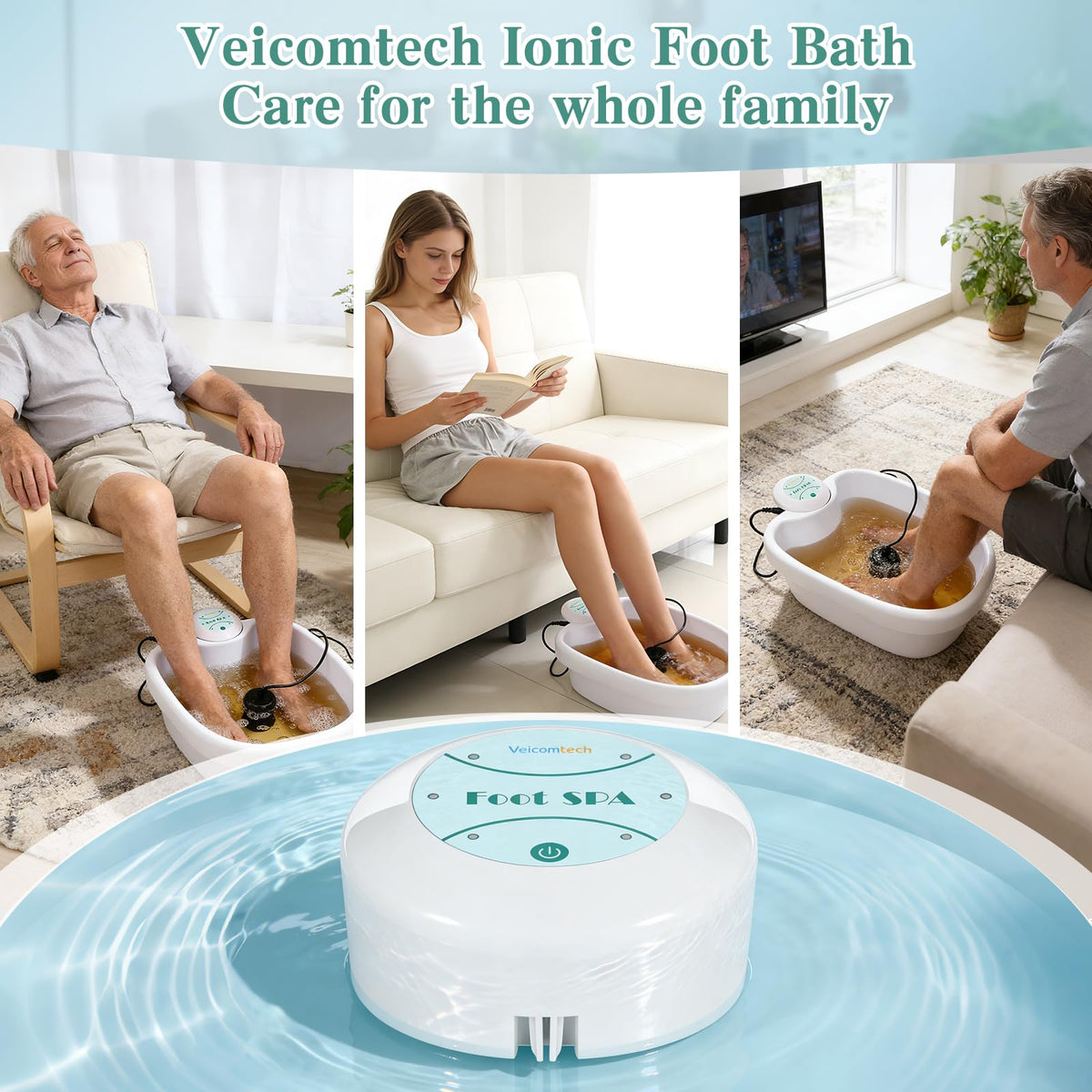 Veicomtech portable detox bath with tub not included, ideal for versatile placement.