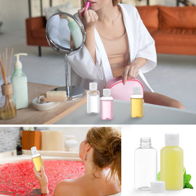 VEIDIA refillable bottles keep cosmetics organized and leak-free during travel.