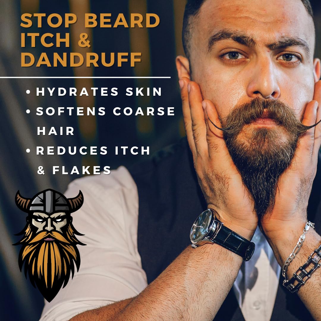 Veien beard oil on hand demonstrates easy, ready-to-use application