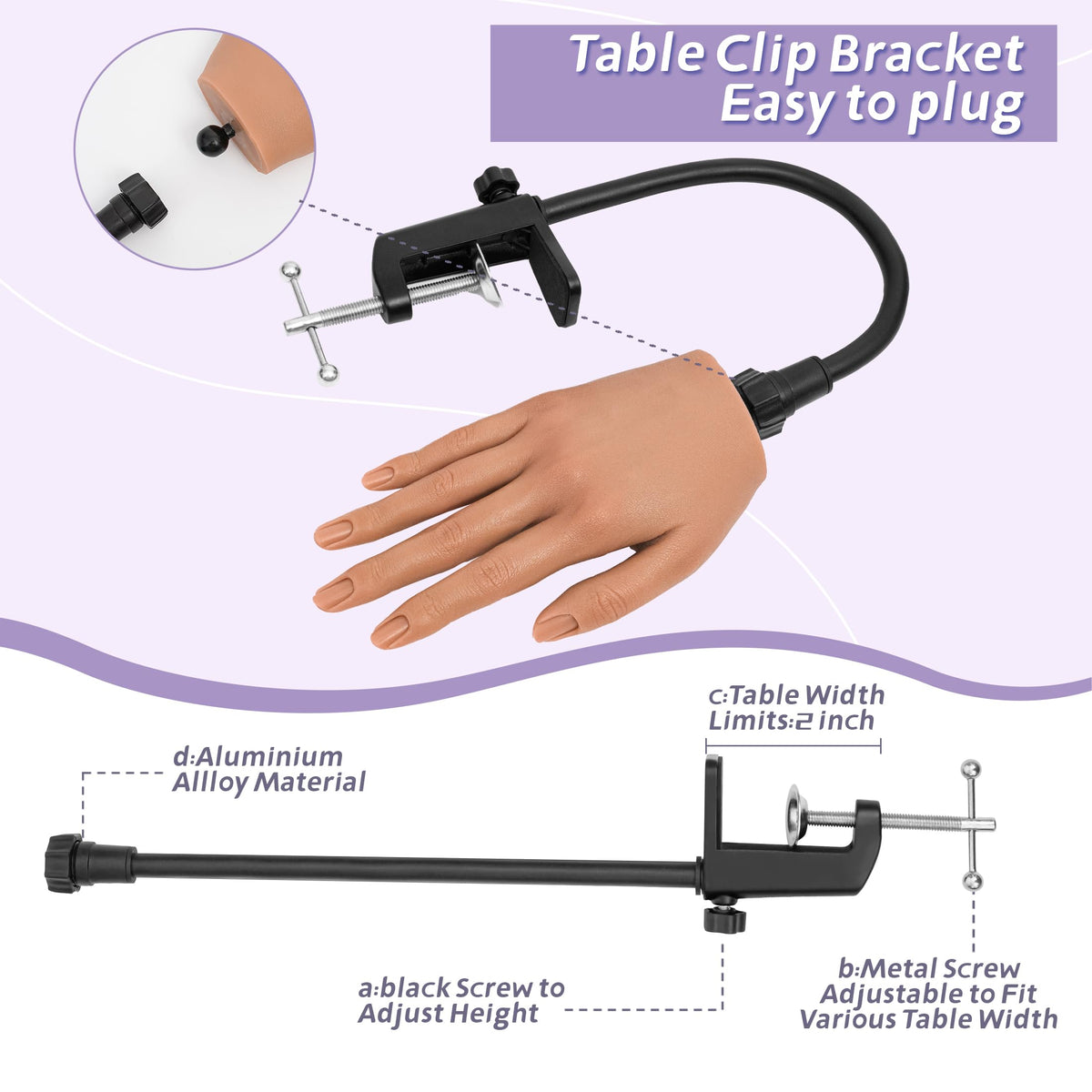 Veikmv 360-degree clamp stand for hands-free detailed nail art