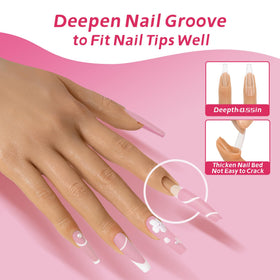 Veikmv practice hand includes 120 coffin nail tips for immediate practice.