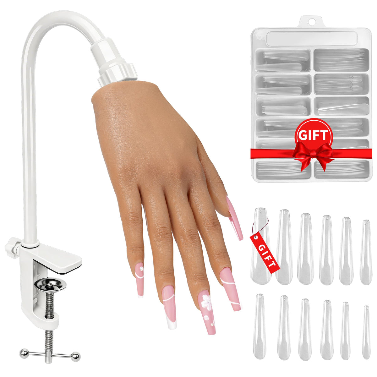 Veikmv silicone practice hand for realistic nail art training with life-like nail beds.