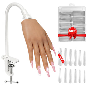 Veikmv silicone practice hand for realistic nail art training with life-like nail beds.