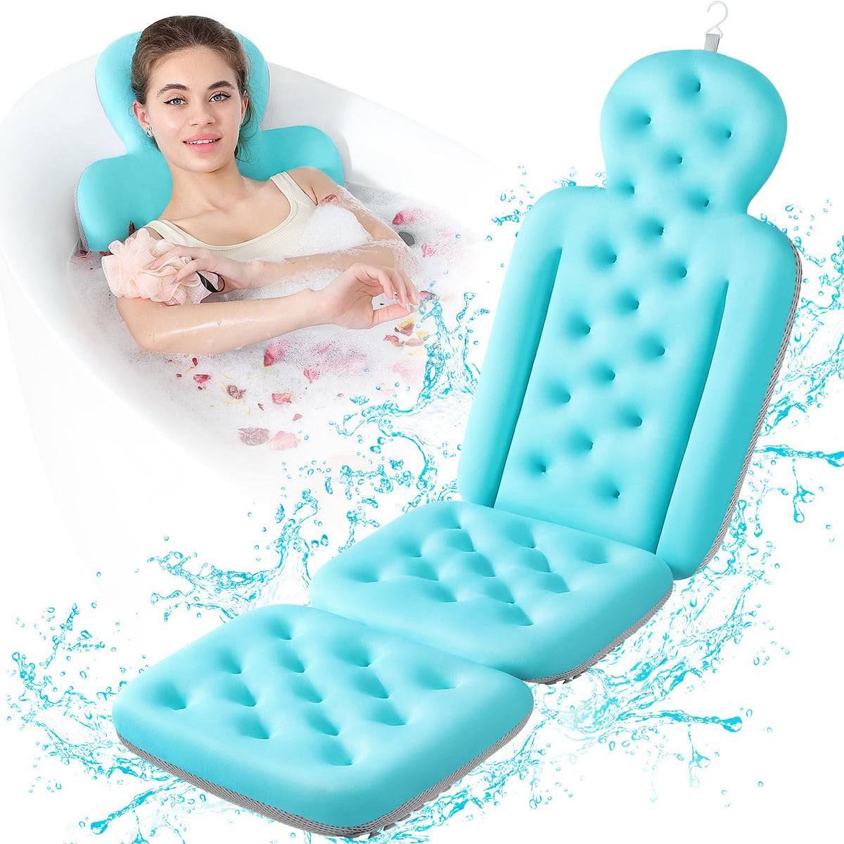 VEILS luxury bath cushion for full-body support during a relaxing soak