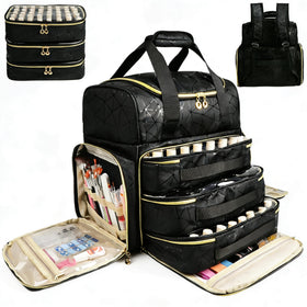 Veirdro Nail Polish Organizer Backpack front view showing spacious storage and protection.