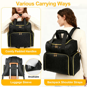 Veirdro Nail Polish Organizer Backpack durable PU leather protects contents.