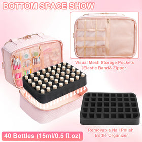 Veirdro removable-40-slot-sponge enables flexible bottle organization.