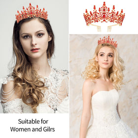VELSCRUN gold-plated rhinestone crown adds sparkling elegance for photos and celebrations