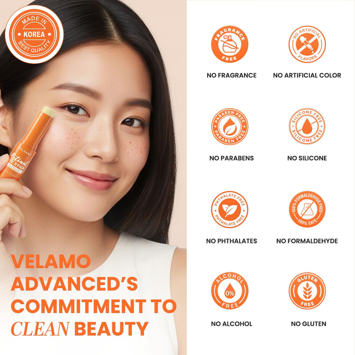 Under-eye area appears brighter after application of the balm.