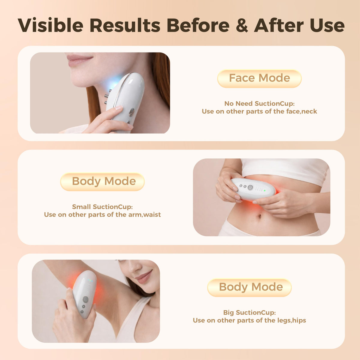 Velanoraga 5-in-1 face mode close-up for facial lift and smoothing