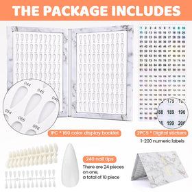 Velarionna 1-200 number labels simplify color matching during client consultations.