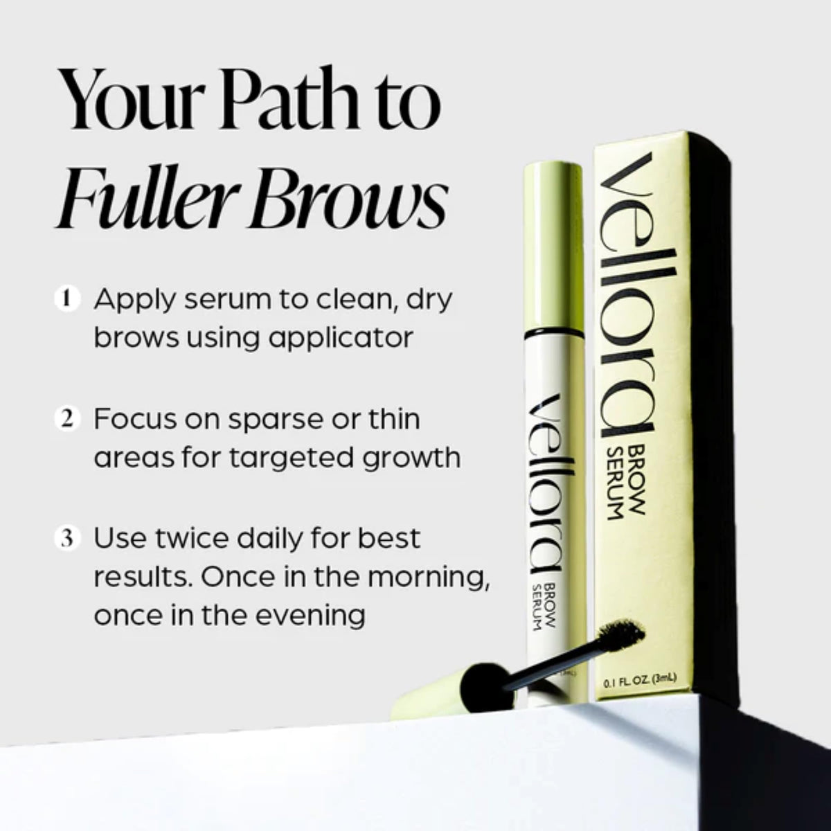 Vellora Eyebrow Serum used daily for natural definition
