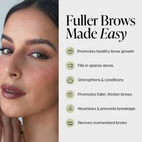 Vellora Eyebrow Serum packaging front highlights gentle ingredients