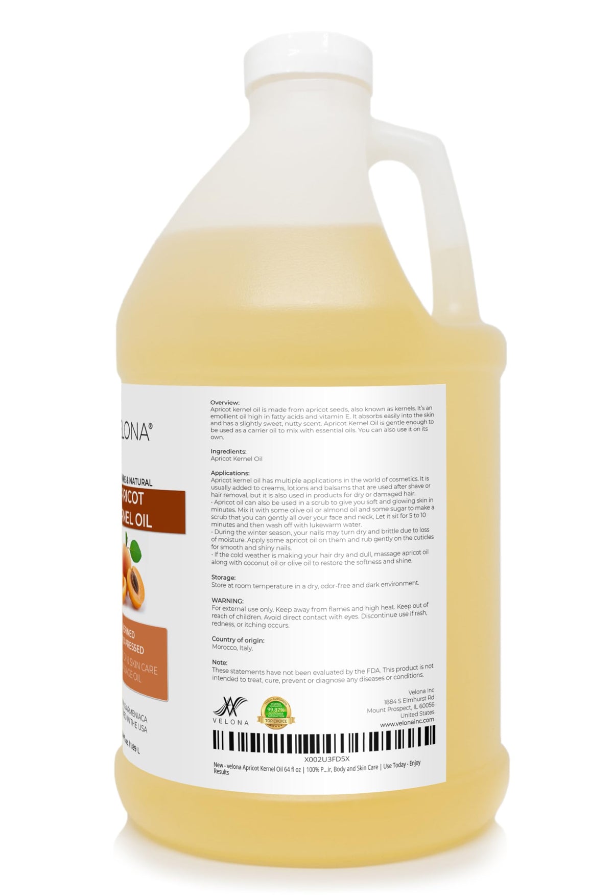 Velona Apricot Kernel Oil – improves hair softness and shine in masks.