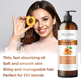 Velona Apricot Kernel Oil – versatile carrier for DIY beauty blends.