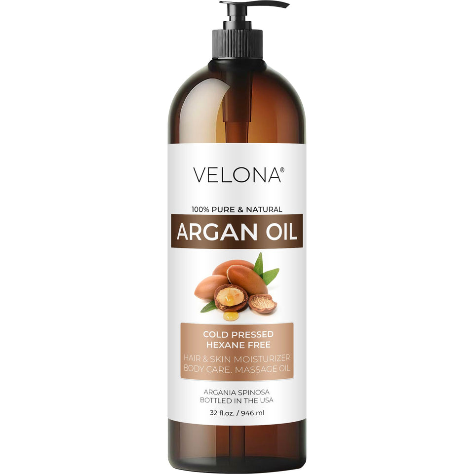 Velona Argan Oil 32oz bottle for skin, hair, and nails