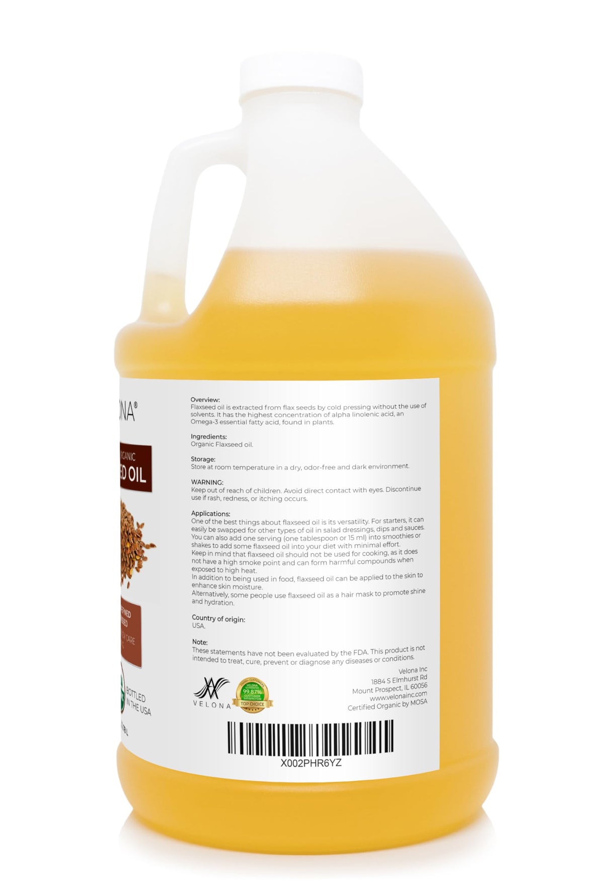 Velona flaxseed oil for dressings adds light shine and moisture to dry hair