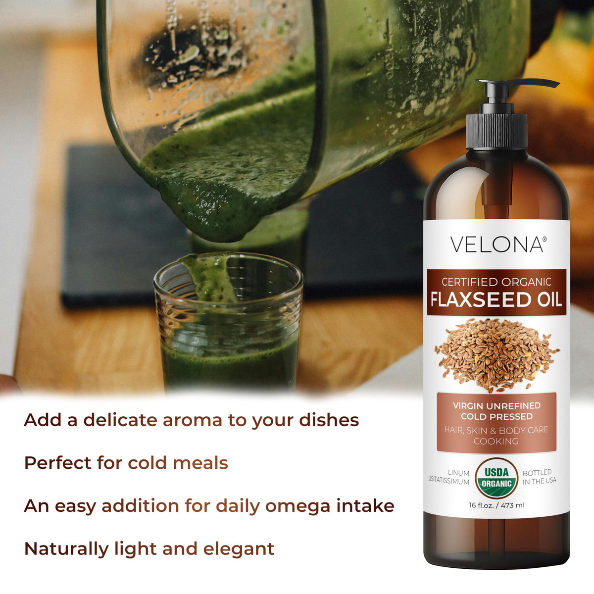 Condition dry cuticles and nails with Velona flaxseed oil for nourished appearance