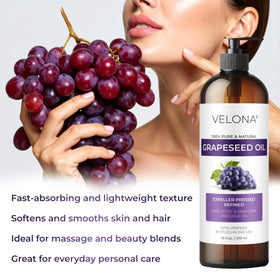 Velona Grapeseed Oil hair care use for moisture without heaviness