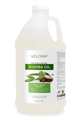 Velona Jojoba Colorless Oil bottle, pure, fragrance-free hydration for skin and hair.