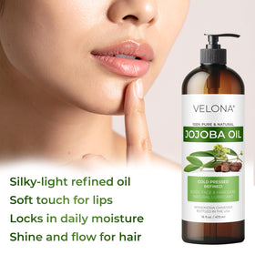 Velona Jojoba oil adds shine and manageability to hair.