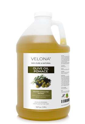 Velona Olive Pomace Oil 1 gallon bottle for skin and hair hydration.