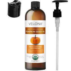 Velona Pumpkin Seed Oil skincare routine close-up for smooth glide and quick absorption