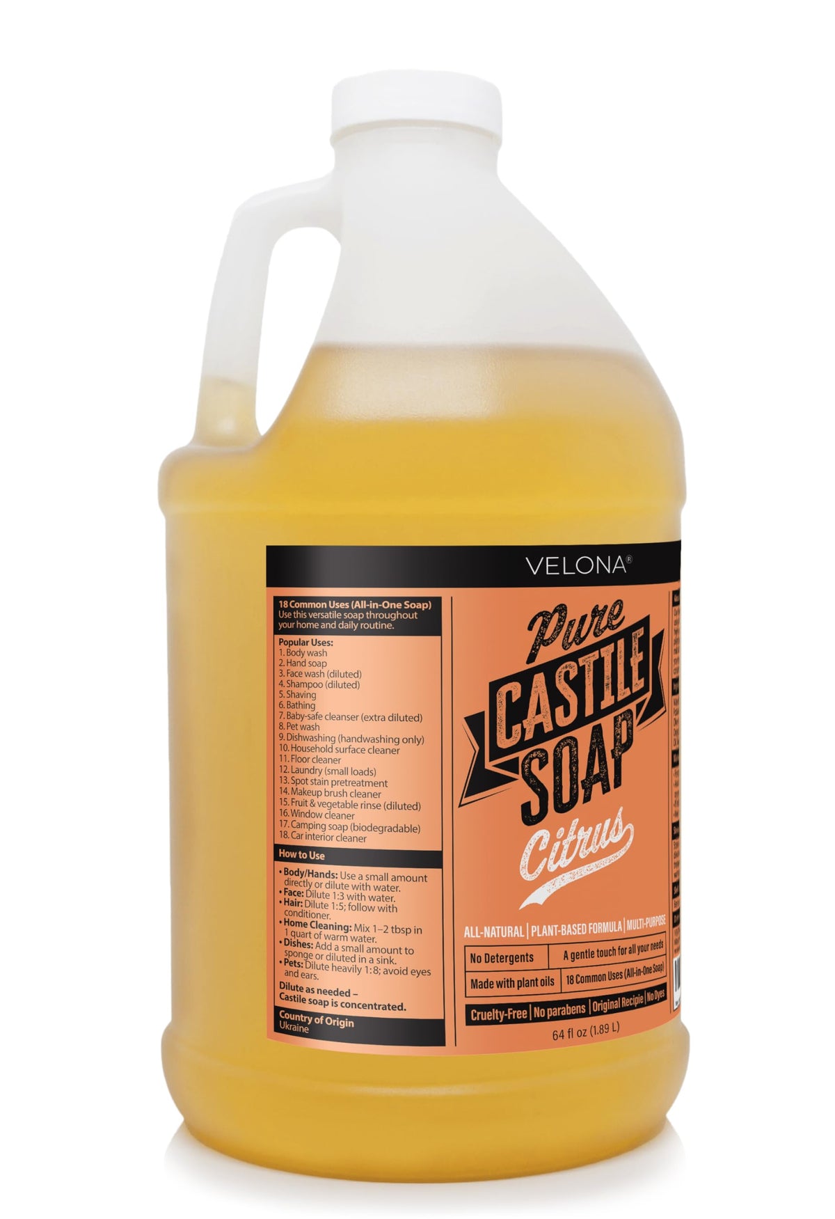 Velona concentrated formula image illustrates value and long-lasting use when diluted.