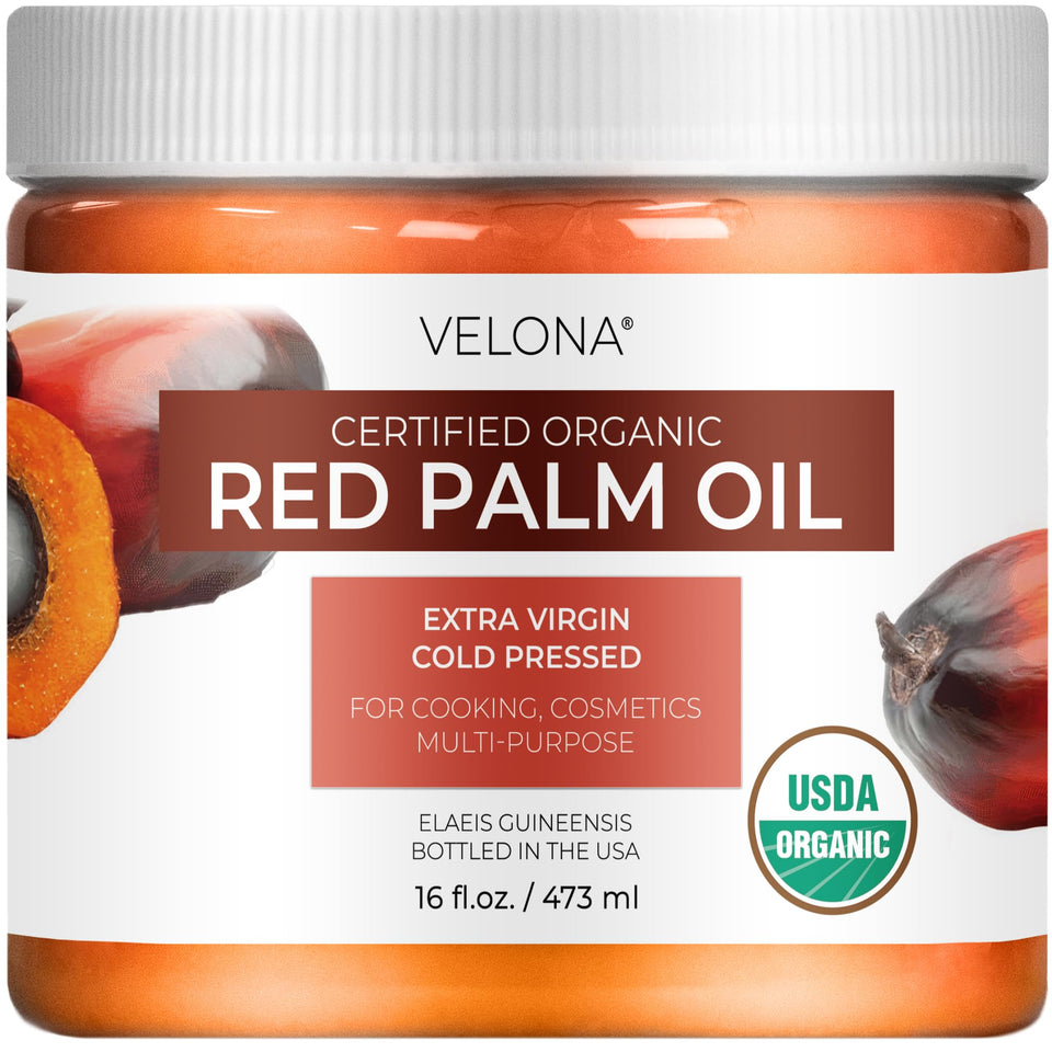 Velona red palm oil 16oz bottle for cooking and skincare