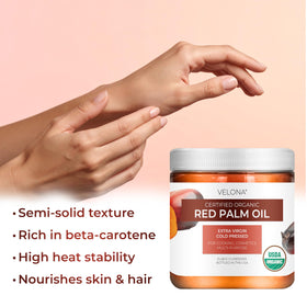 Velona red palm oil skin care use in blends
