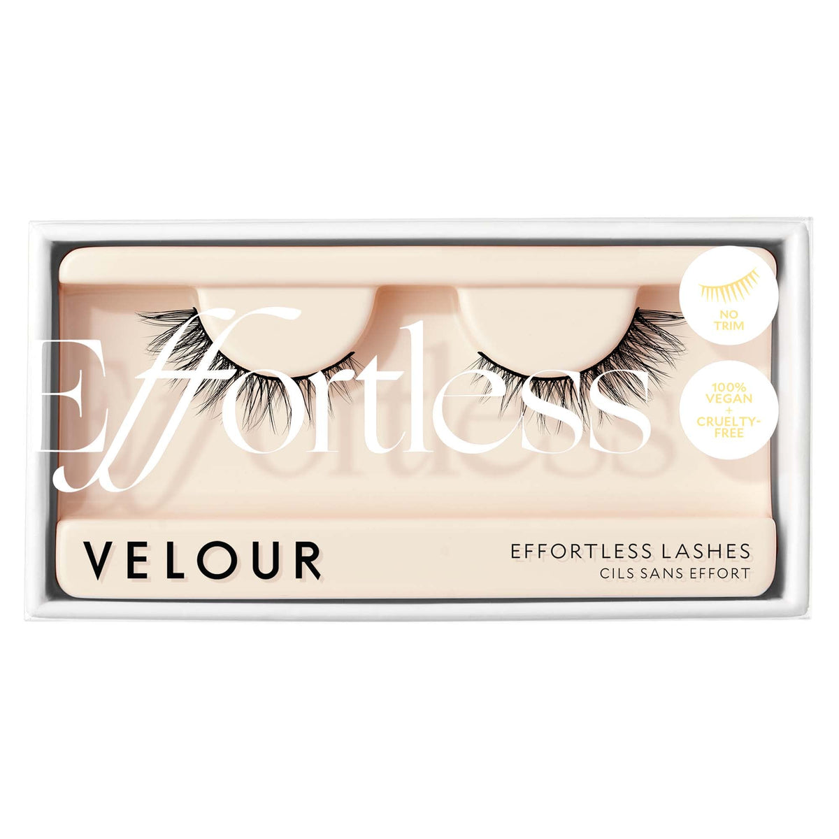 VELOUR Effortless Lashes Mini Me packaging for quick, easy application