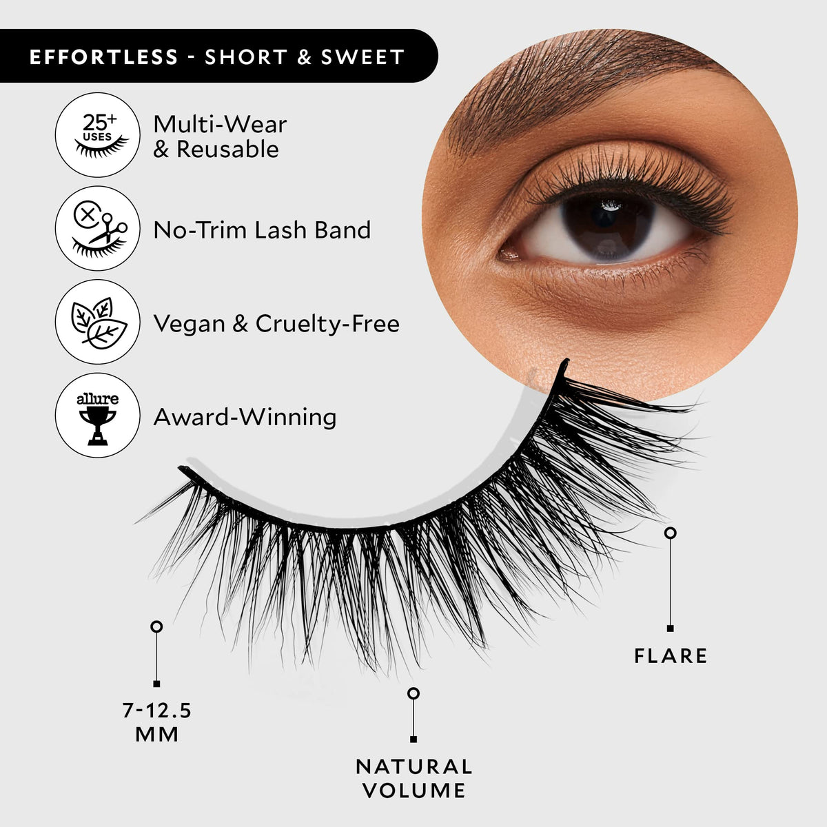 Velour Effortless Lashes round fluffy style for a doe-eyed look