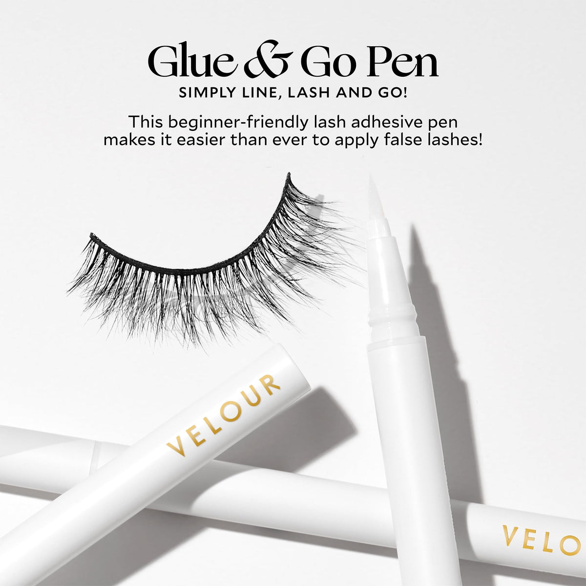 Velour Glue & Go Pen beginner-friendly design for easy lashes