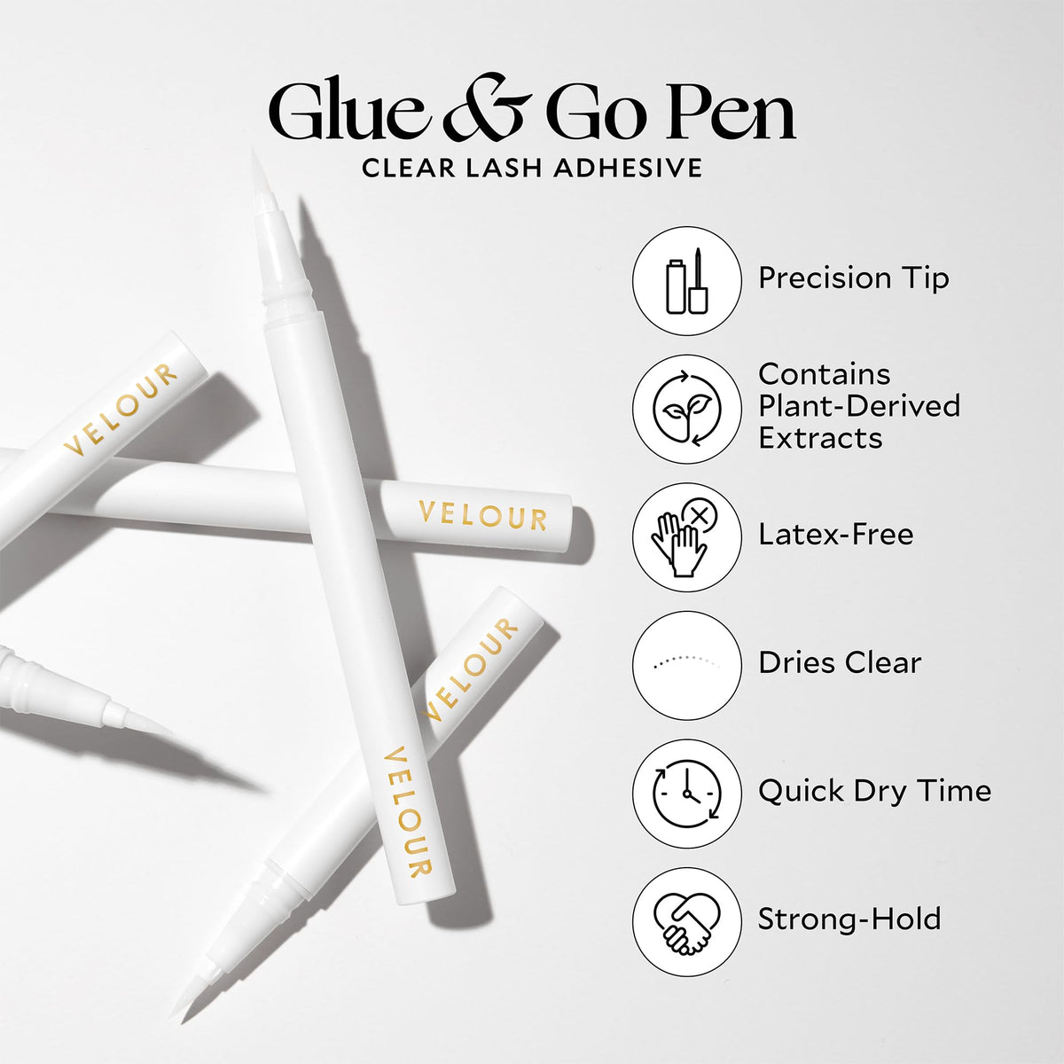 Velour Glue & Go Pen precision-tip aids accurate lash placement