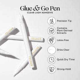 Velour Glue & Go Pen precision-tip aids accurate lash placement