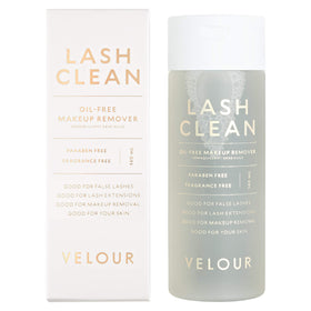 Velour Lash Clean bottle-front shows oil-free lash remover ideal for extensions