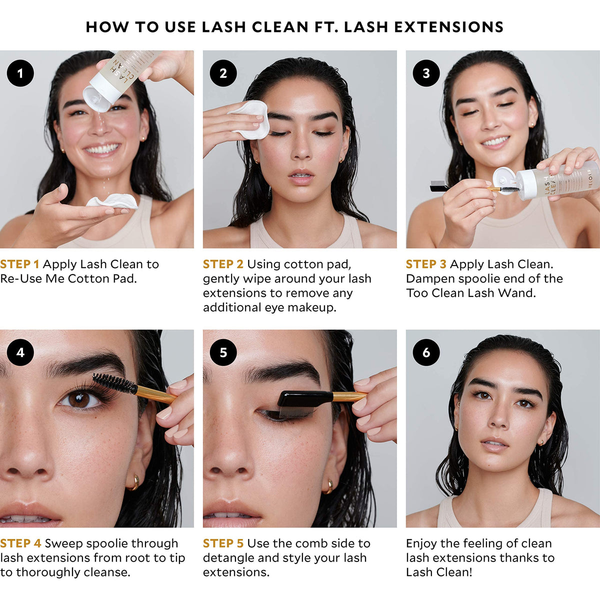 Velour Lash Clean label-graphic emphasizes vegan, fragrance-free formula for sensitive skin