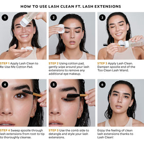 Velour Lash Clean label-graphic emphasizes vegan, fragrance-free formula for sensitive skin