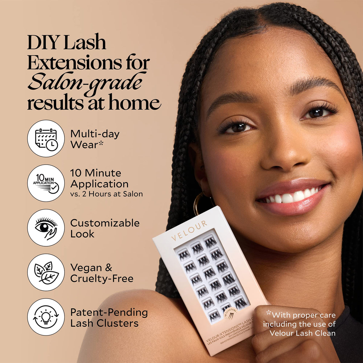 Velour-Xtensions 18-cluster details with soft tufts