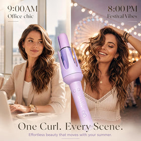 VELOZ purple design automatic curling iron for stylish on-the-go styling