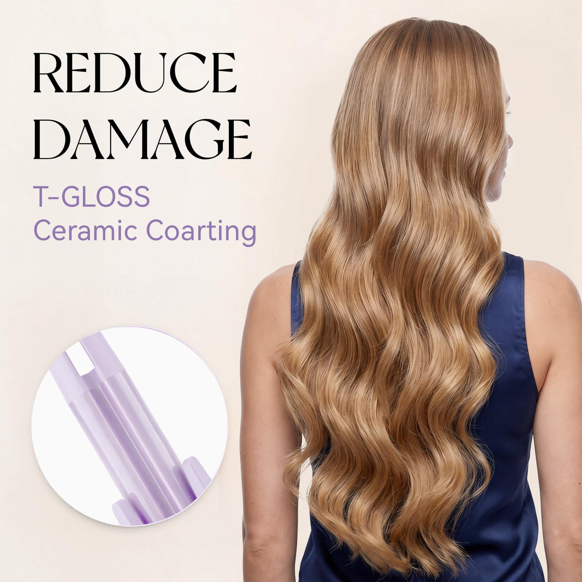 VELOZ curling iron with cool-touch design and anti-tangle sensor for safety