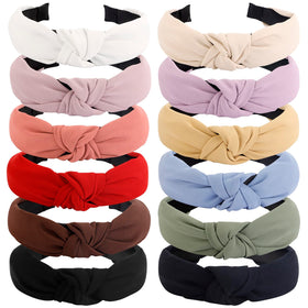 VELSCRUN 12-pack knotted headbands set for versatile daily looks.